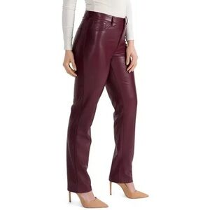Joie Burgundy Faux Leather Pants